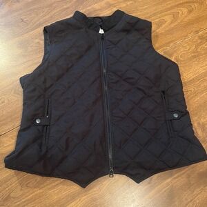 Back In The Saddle Womens Black Quilted Full Zip Equestrian Vest XL 7002